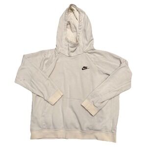 Nike Large White Pullover Hoodie Sweatshirt Men's L Hooded Warm